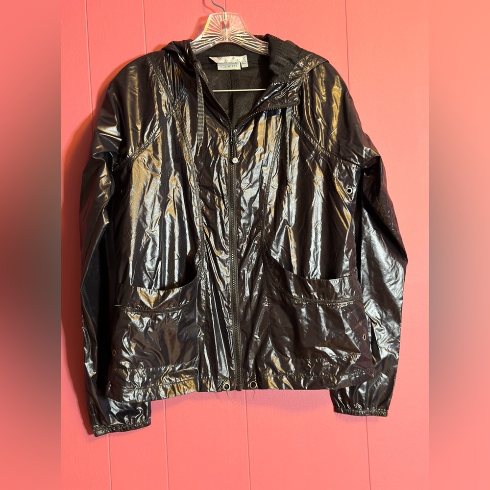 Athleta windbreaker Black Shiny Jacket small